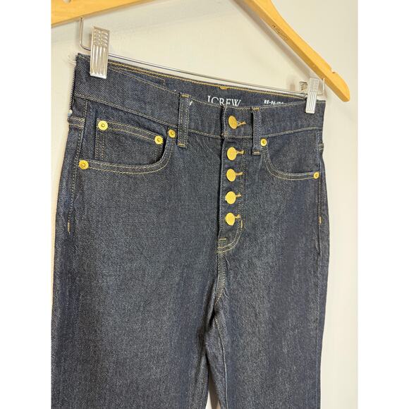 J. Crew High-rise Flare Wide Leg Jean Button fly Dark Wash Stretch Women's 24 - Picture 6 of 13